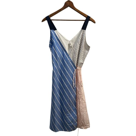 JOIE Editha Striped Wrap Dress - Picture 2 of 11